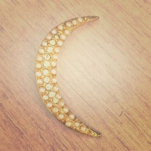 Vintage Gold Moon Pin